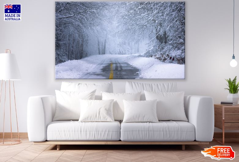 Snow Covered Road Photograph Print 100% Australian Made