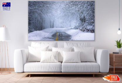 Snow Covered Road Photograph Print 100% Australian Made