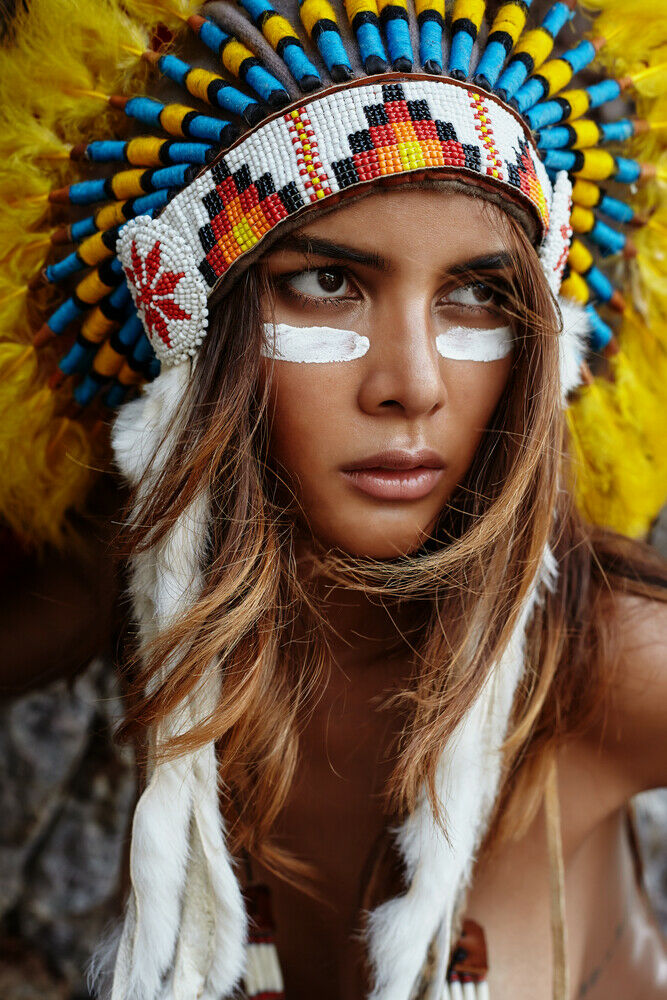 Native Headdress Popular multicoloured Print 100% Australian Made