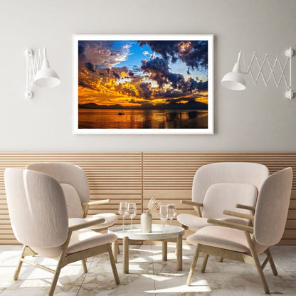 Sea Sunset Scenery Photograph Home Decor Premium Quality Poster Print Choose Your Sizes