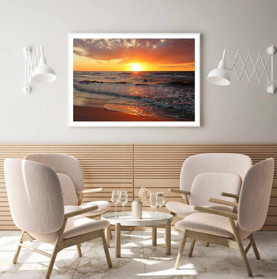 Sea Sunset Scenery Photograph Home Decor Premium Quality Poster Print Choose Your Sizes