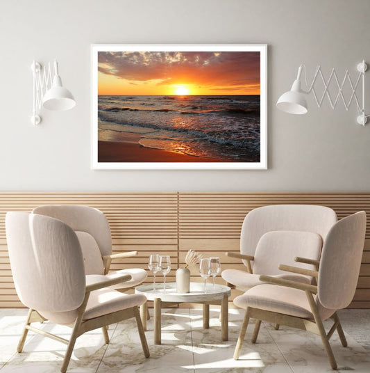 Sea Sunset Scenery Photograph Home Decor Premium Quality Poster Print Choose Your Sizes