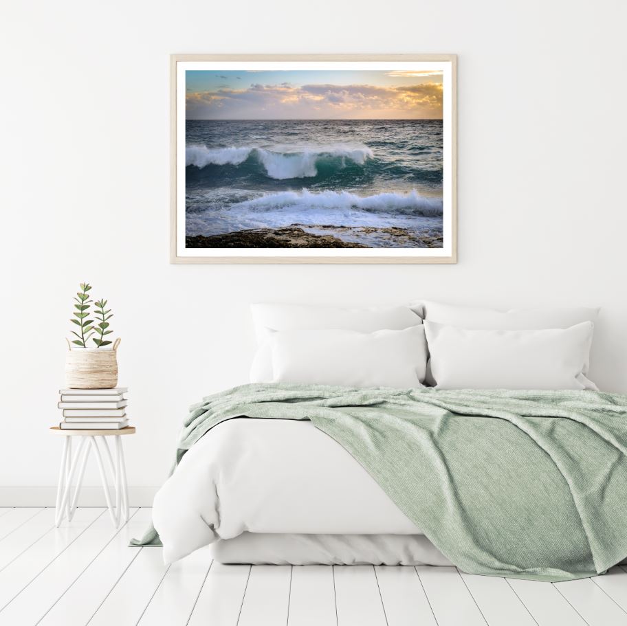 Sea Sunset Scenery Photograph Home Decor Premium Quality Poster Print Choose Your Sizes
