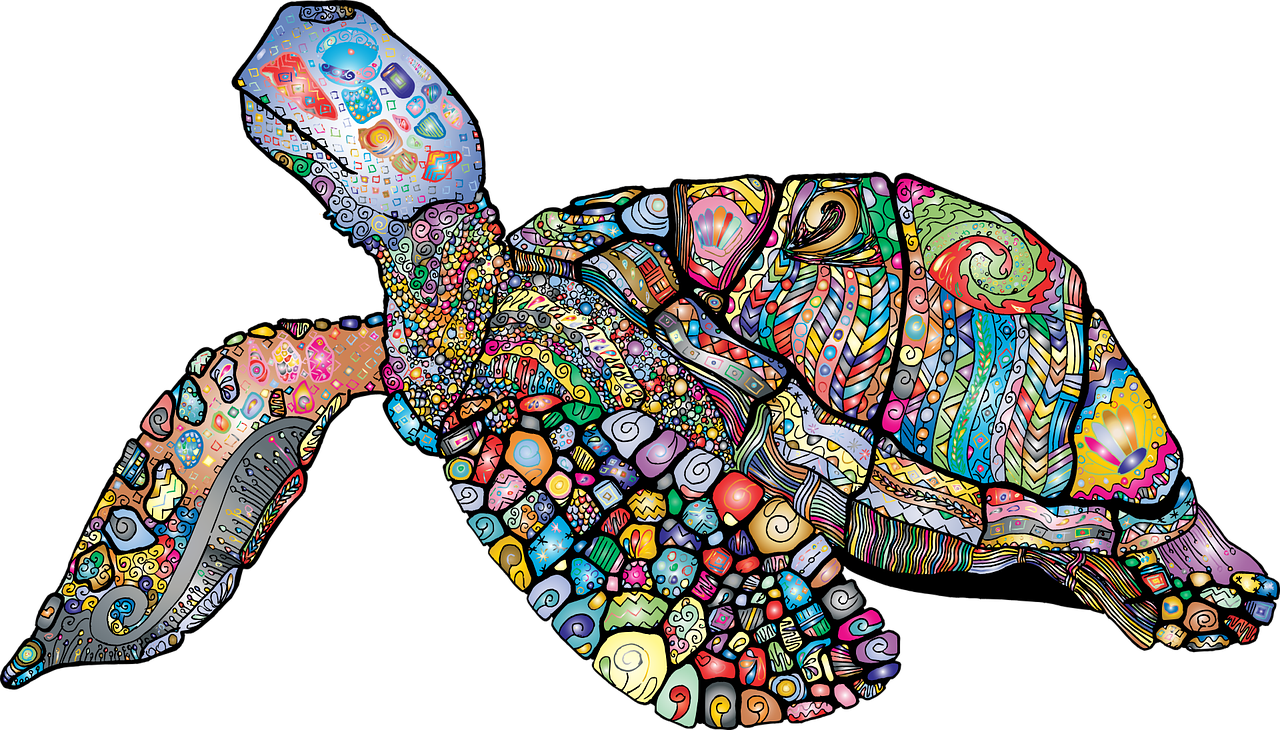 Colourful Turtle Art Print 100% Australian Made