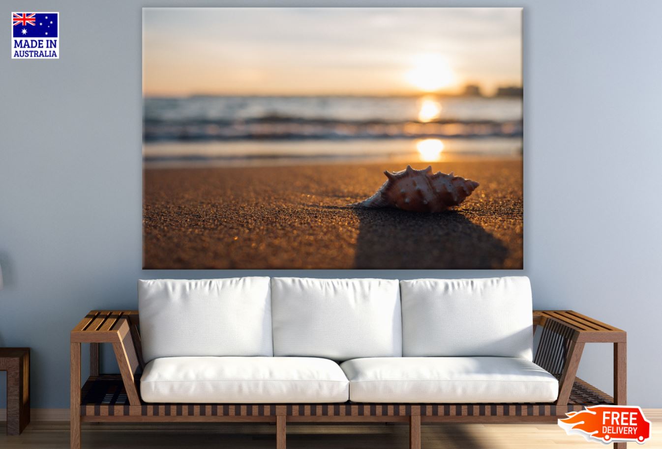 Sea Shell Sunset Scenery View Print 100% Australian Made
