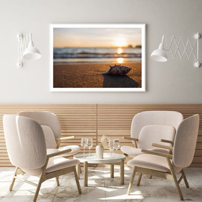 Sea Shell Sunset Scenery View Home Decor Premium Quality Poster Print Choose Your Sizes