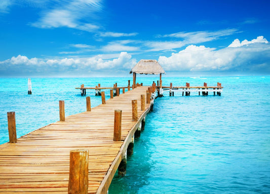 Wooden PIer Over Sea Photograph Home Decor Premium Quality Poster Print Choose Your Sizes