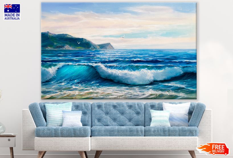 Sea Wave Crashing Oil Painting Print 100% Australian Made