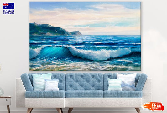 Sea Wave Crashing Oil Painting Print 100% Australian Made