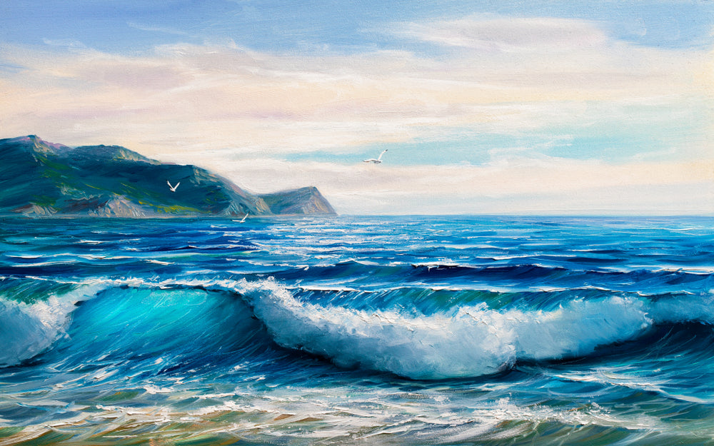 Sea Wave Crashing Oil Painting Print 100% Australian Made