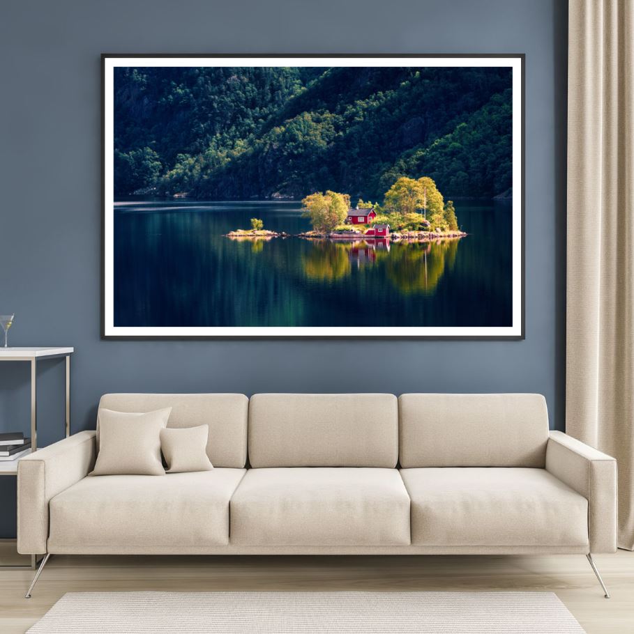 House on River Scenery Photograph Home Decor Premium Quality Poster Print Choose Your Sizes
