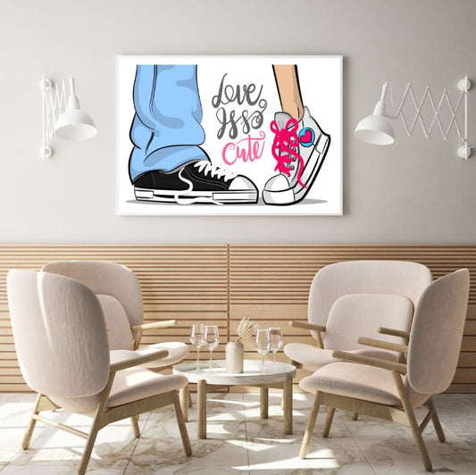 Girl & Boy Foot Vector Art Design Home Decor Premium Quality Poster Print Choose Your Sizes