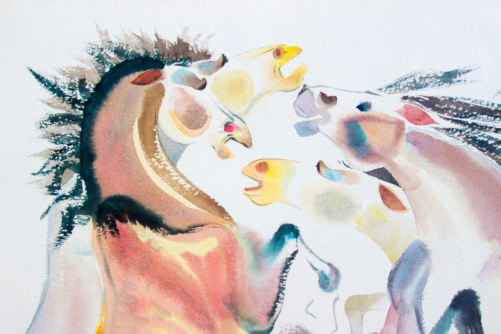 Horses Portrait Painting Print 100% Australian Made