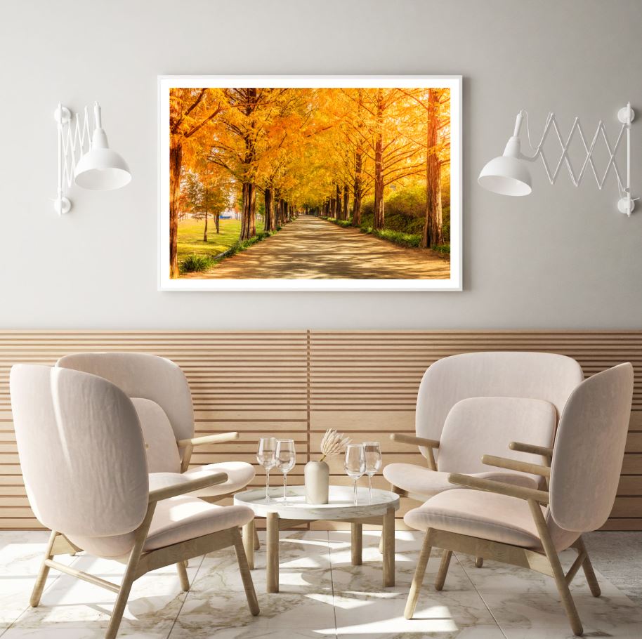 Autumn Forest Road Photograph Home Decor Premium Quality Poster Print Choose Your Sizes