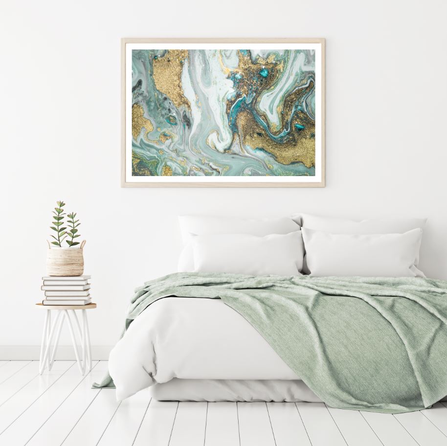 Grey & Gold Abstract Design Home Decor Premium Quality Poster Print Choose Your Sizes