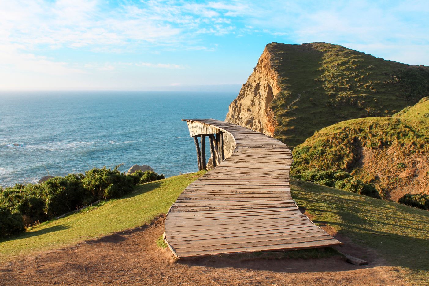 Wooden Pier Over Mountain View Print 100% Australian Made