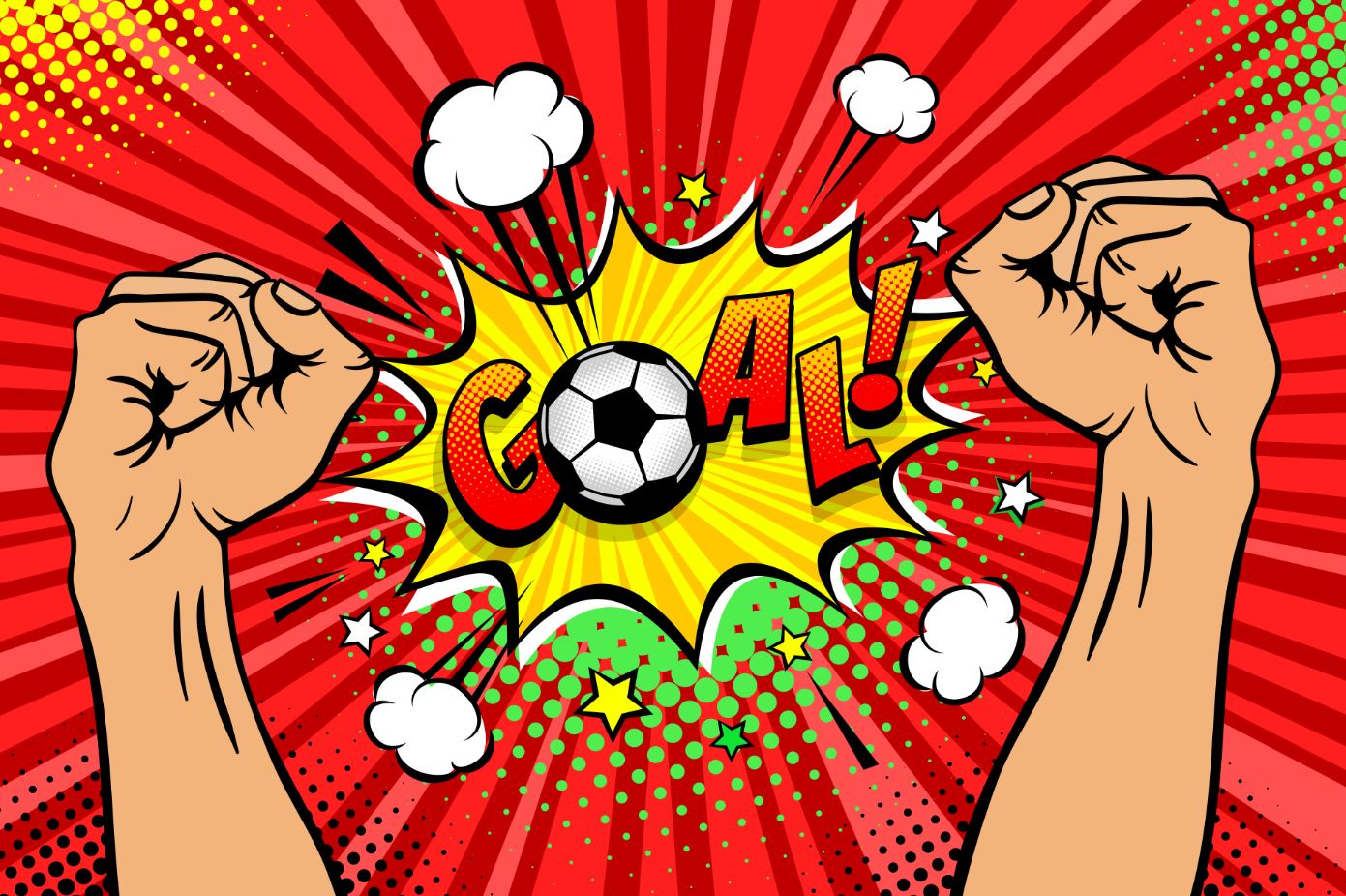Goal Word & Hands Vector Pop Art Home Decor Premium Quality Poster Print Choose Your Sizes