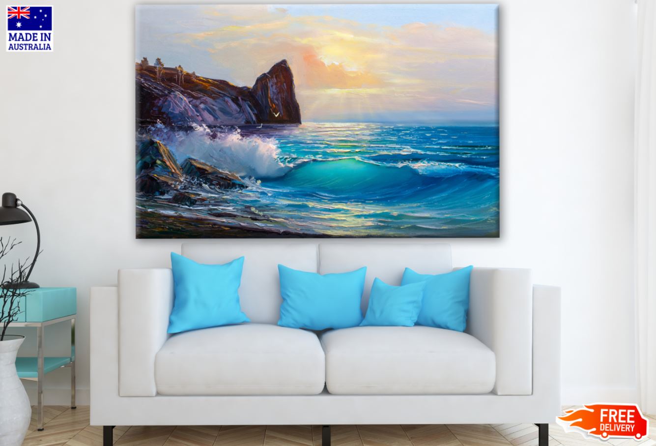 Sea Scenery Oil Painting Print 100% Australian Made