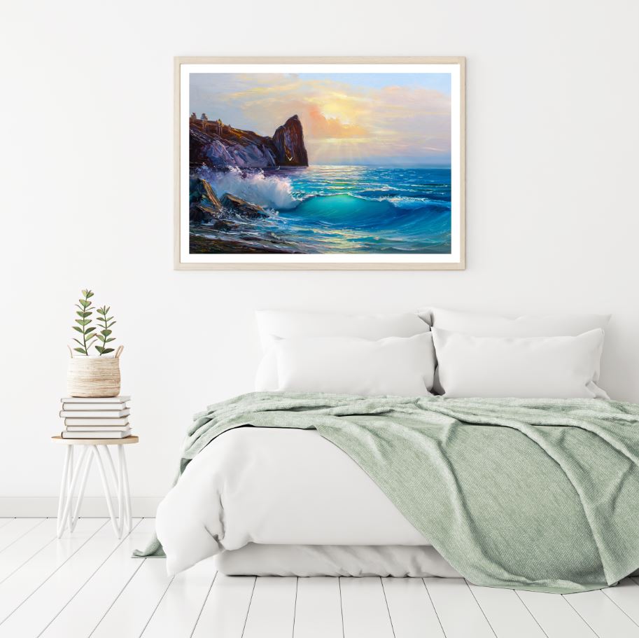 Sea Scenery View Oil Painting Home Decor Premium Quality Poster Print Choose Your Sizes