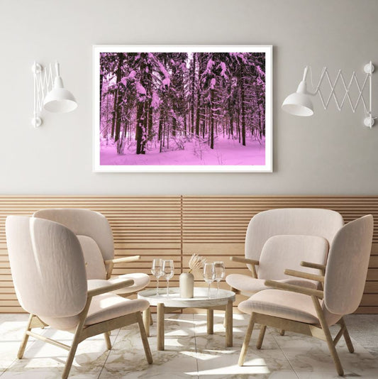 Snow Covered Forest Photograph Home Decor Premium Quality Poster Print Choose Your Sizes