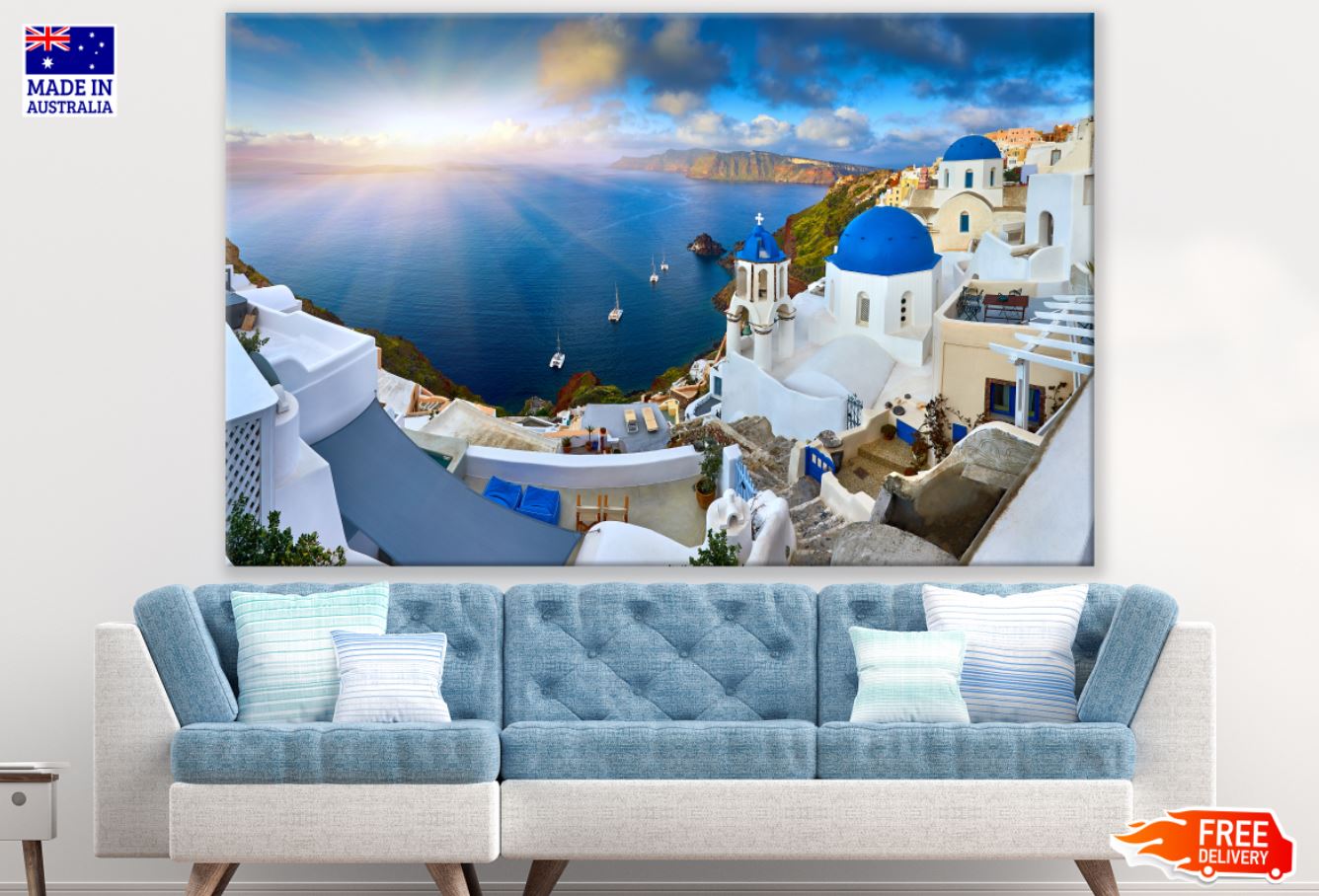 Oia Village in Santorini Island Photograph Print 100% Australian Made