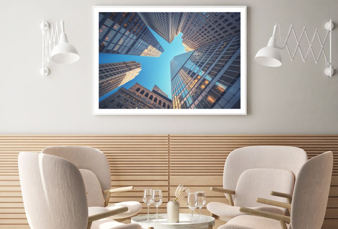City Buildings View From Below Home Decor Premium Quality Poster Print Choose Your Sizes