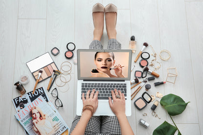 Laptop & Makeup Items Photograph Print 100% Australian Made