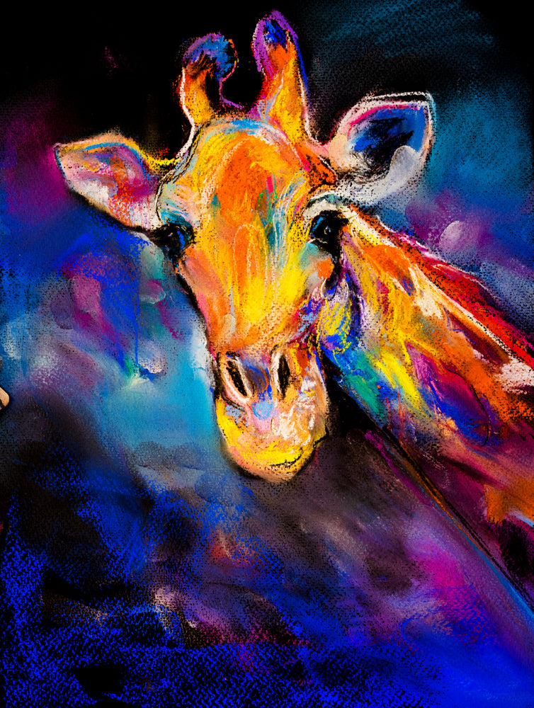 Abstract Giraffe Portrait Painting Print 100% Australian Made