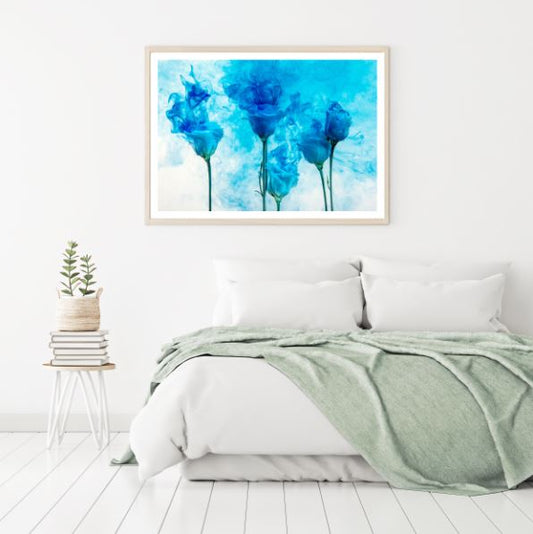 Blue Roses Abstract Design Home Decor Premium Quality Poster Print Choose Your Sizes