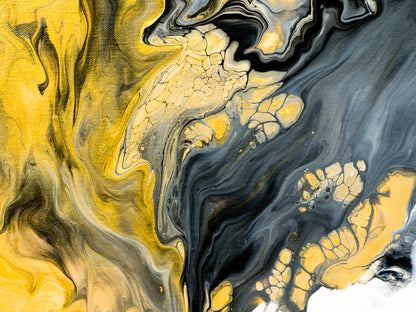 Abstract Granite Yellow Black Design Print 100% Australian Made