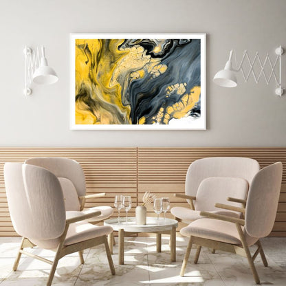 Gold & Black Abstract Design Home Decor Premium Quality Poster Print Choose Your Sizes
