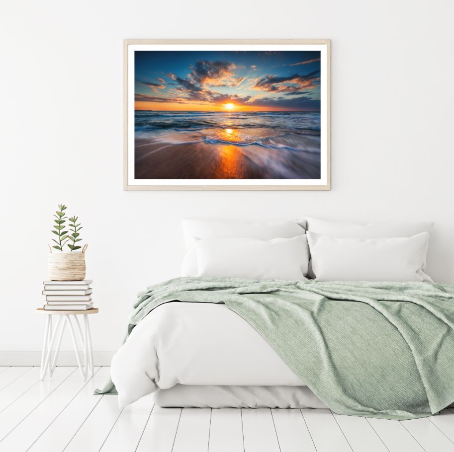 Sunset Sea Scenery Photograph Home Decor Premium Quality Poster Print Choose Your Sizes