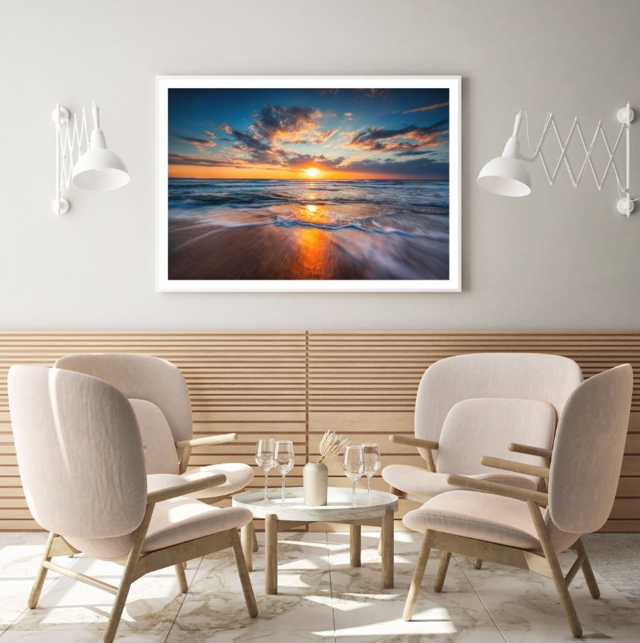 Sea Sunset Scenery Photograph Home Decor Premium Quality Poster Print Choose Your Sizes