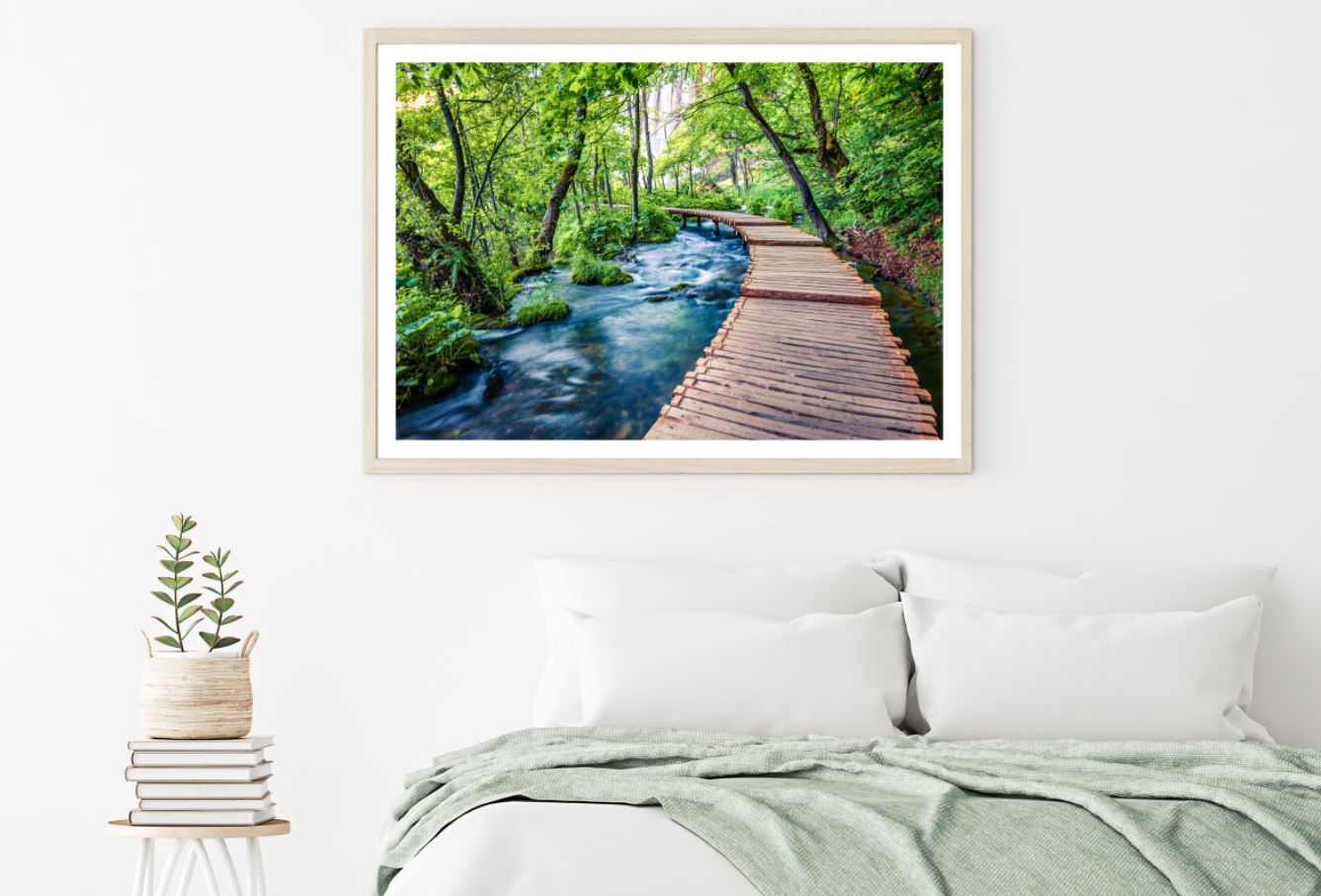 Wooden Pier Over River Photograph Home Decor Premium Quality Poster Print Choose Your Sizes