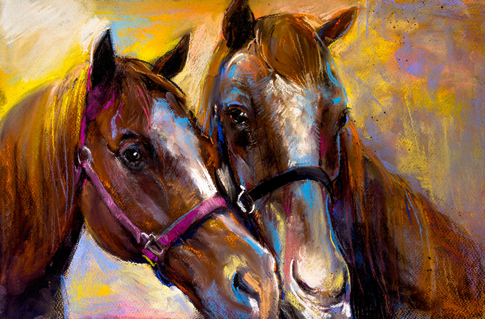 Horses Portrait Painting Print 100% Australian Made