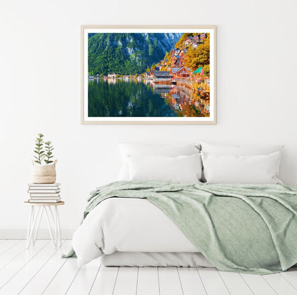 City Near Lake Scenery Photograph Home Decor Premium Quality Poster Print Choose Your Sizes