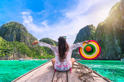 Girl on a Boat Scenery Photograph Print 100% Australian Made