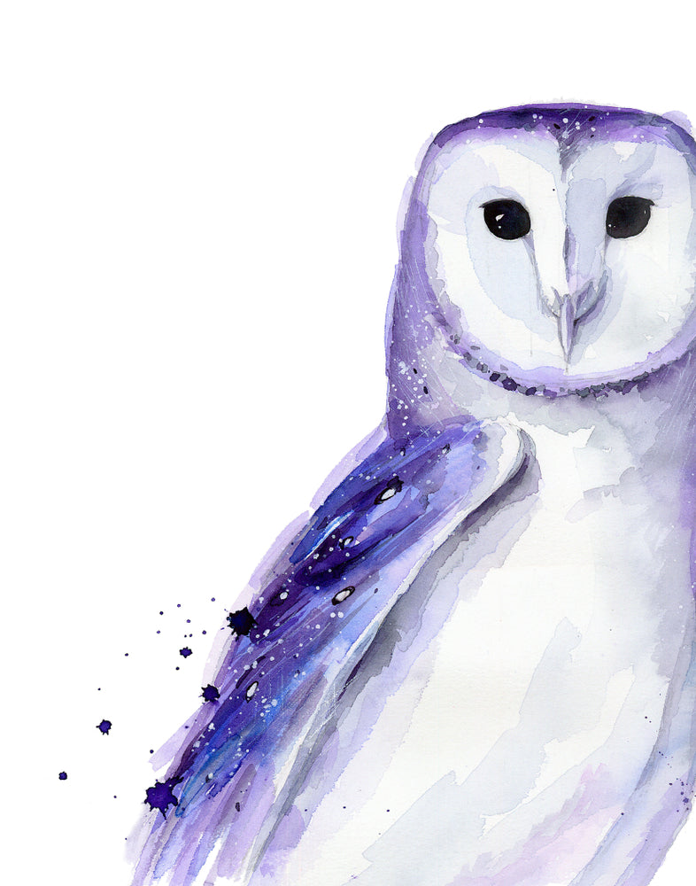 Owl Portrait Watercolor Painting Print 100% Australian Made