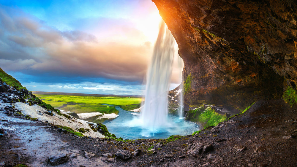 Waterfall & Cave Scenery Photograph Print 100% Australian Made