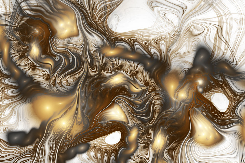Gold Abstract Fractal Design Home Decor Premium Quality Poster Print Choose Your Sizes