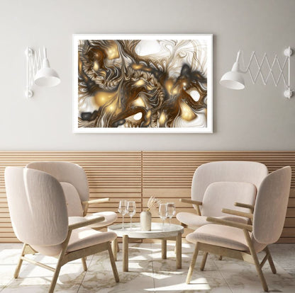 Gold Abstract Fractal Design Home Decor Premium Quality Poster Print Choose Your Sizes