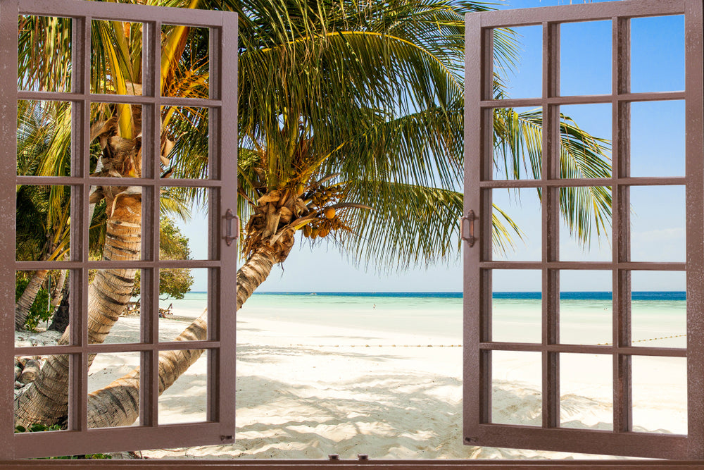 Sea Scenery Window Photograph Home Decor Premium Quality Poster Print Choose Your Sizes