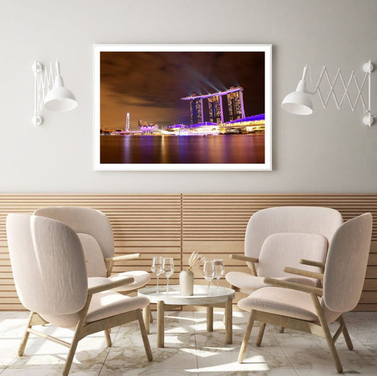 Marina Bay Sands Night Photograph Home Decor Premium Quality Poster Print Choose Your Sizes
