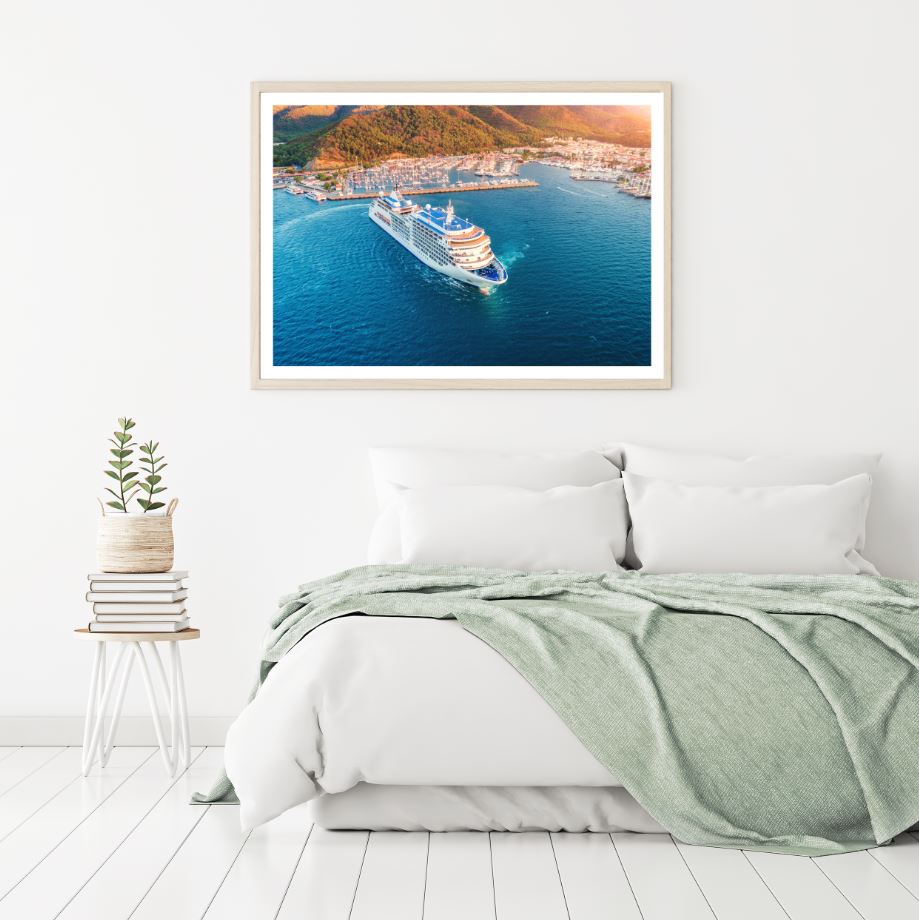 Luxury Boat on Sea Photograph Home Decor Premium Quality Poster Print Choose Your Sizes