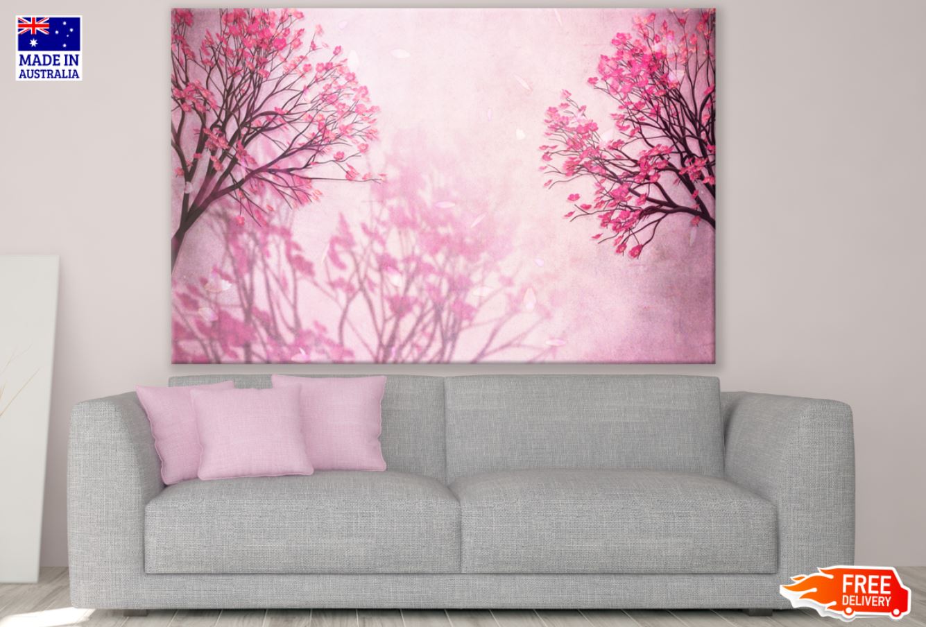 Pink Blossom Flower Trees 3D Design Print 100% Australian Made