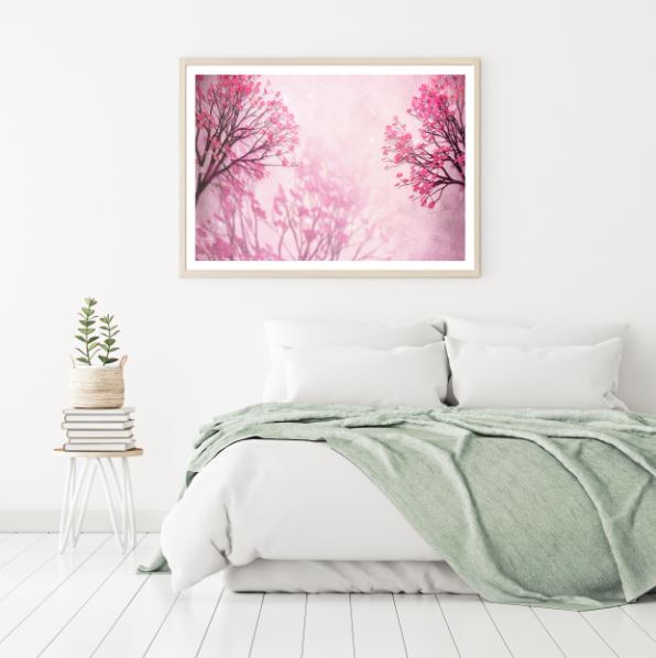 Pink Trees Design Digital Painting Home Decor Premium Quality Poster Print Choose Your Sizes