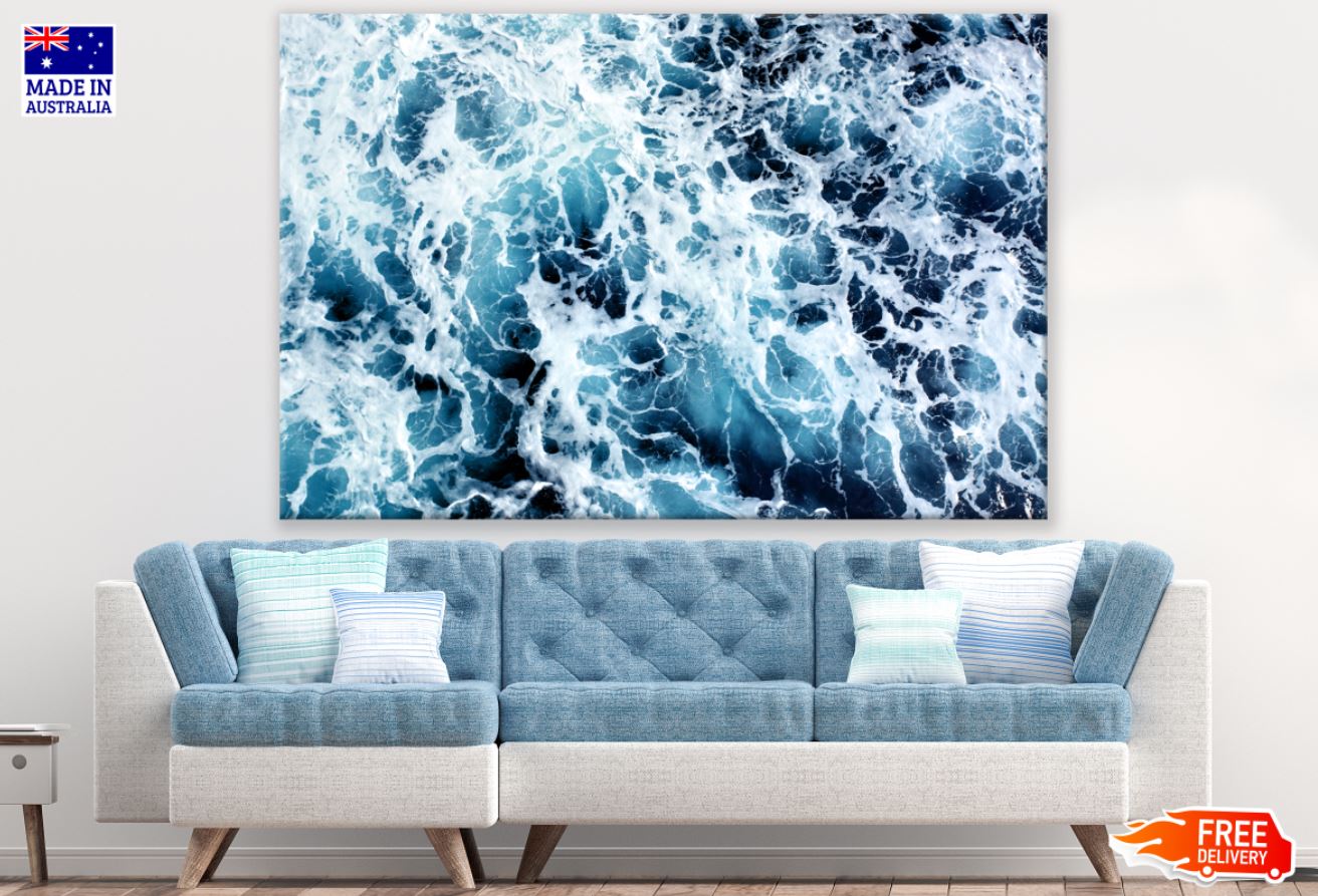 Blue & White Abstract Design Print 100% Australian Made