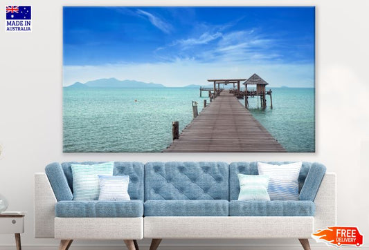 Hut on Pier Over Sea Photograph Print 100% Australian Made