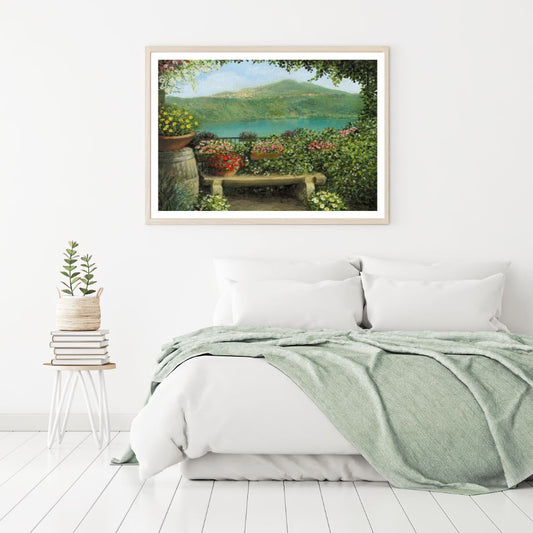 Flower Plants & Lake Oil Painting Home Decor Premium Quality Poster Print Choose Your Sizes