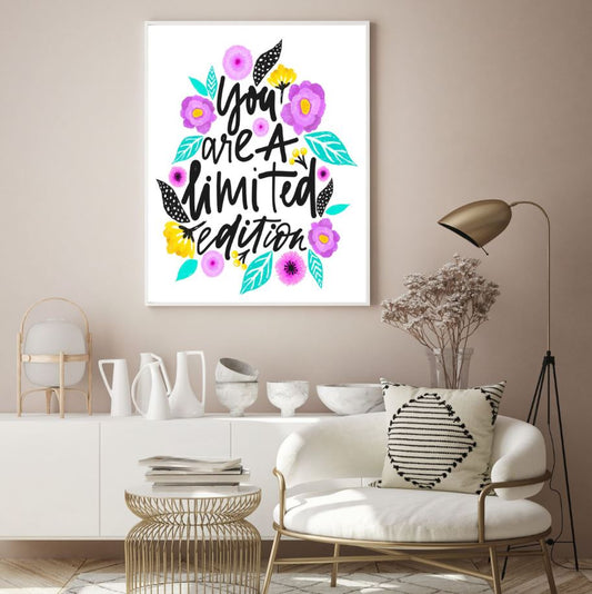Colorful Quote & Flowers Design Home Decor Premium Quality Poster Print Choose Your Sizes